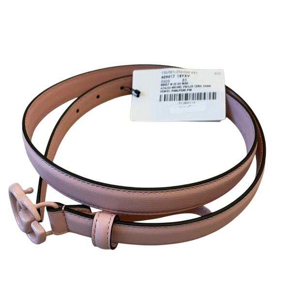 NEW GUCCI BELT Pink Marmont GG Leather Thin 409417 Sz 85 Cm 33 In main image 4